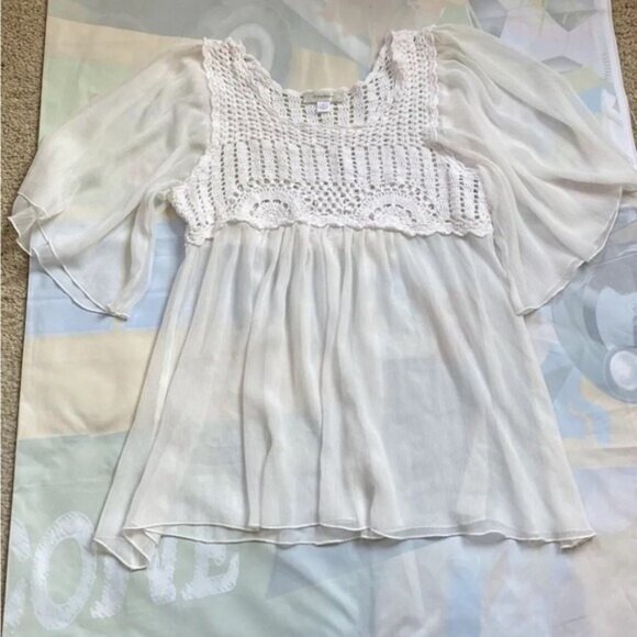 Dress Barn Sheer Mesh Crochet Top – Women’s Size Small - Picture 4 of 8